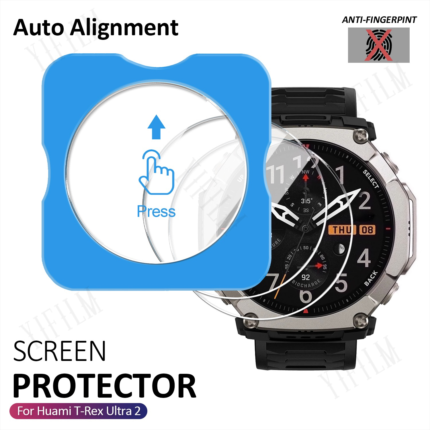 Glass Protector Auto - For Huami T-Rex Ultra 2 Screen