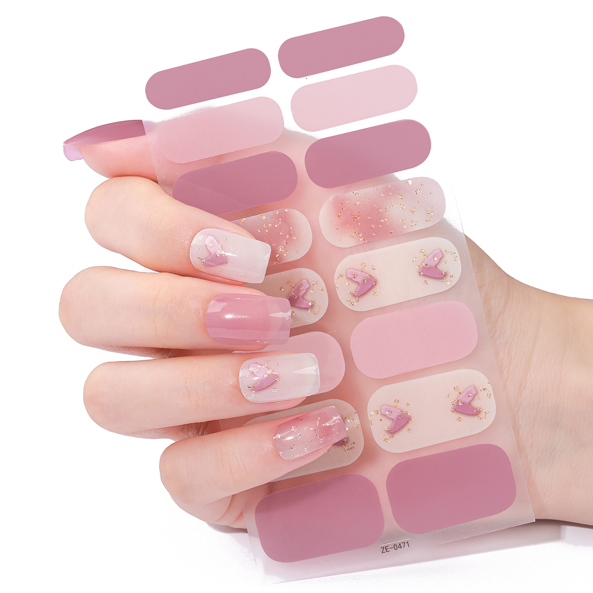 Full Cover Adhesive - 16Tips Full Cover Nail Stickers Valentine's
