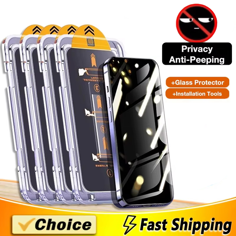 Privacy Screen Protector - 4PCS Anti-Spy Tempered Glass Film for