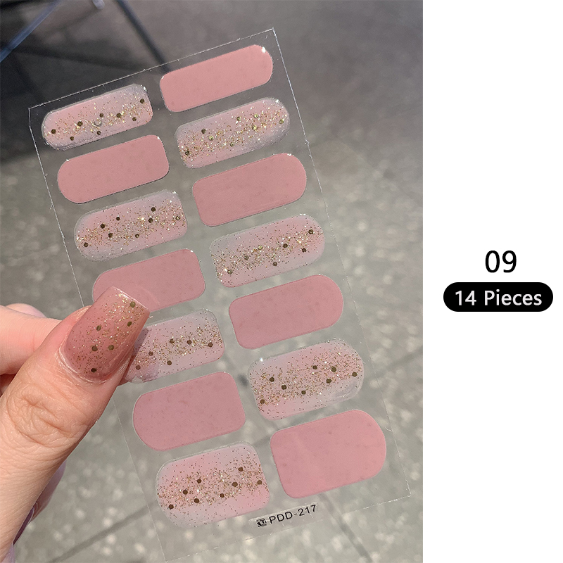 Full Cover Adhesive - Baking-free Pink Nail Stickers Full Cover