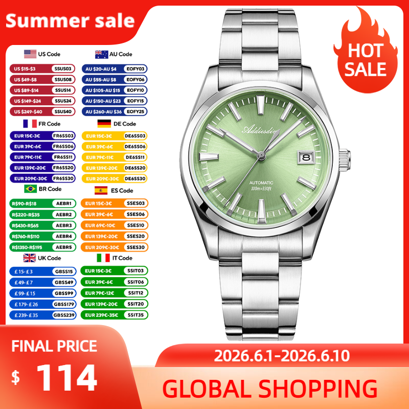 Anti Blue Light Film - ADDIESDIVE High Quality Automatic Man Watch