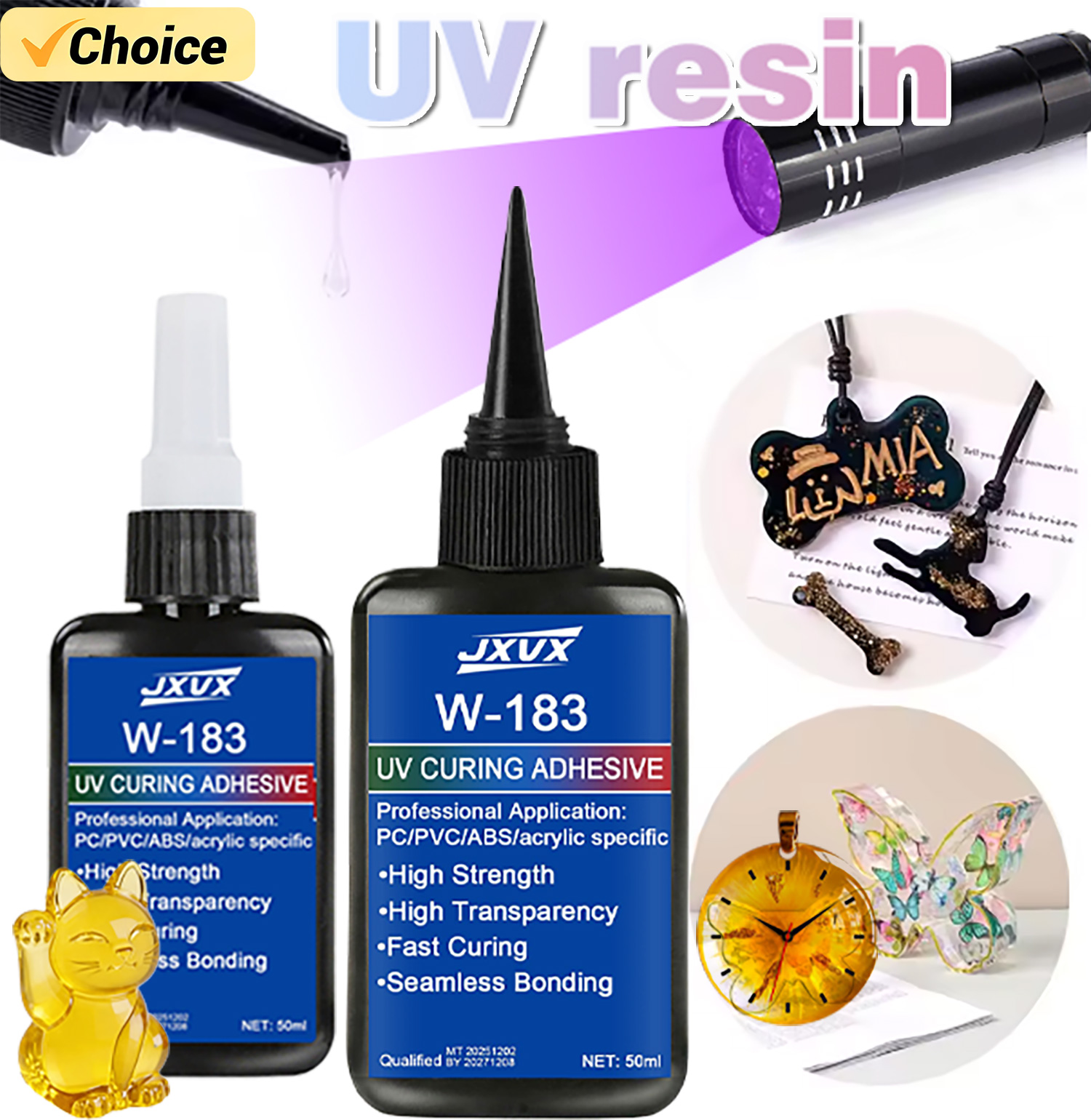 Liquid Uv Glue Kit - 50ml Clear UV Resin Kit Hard