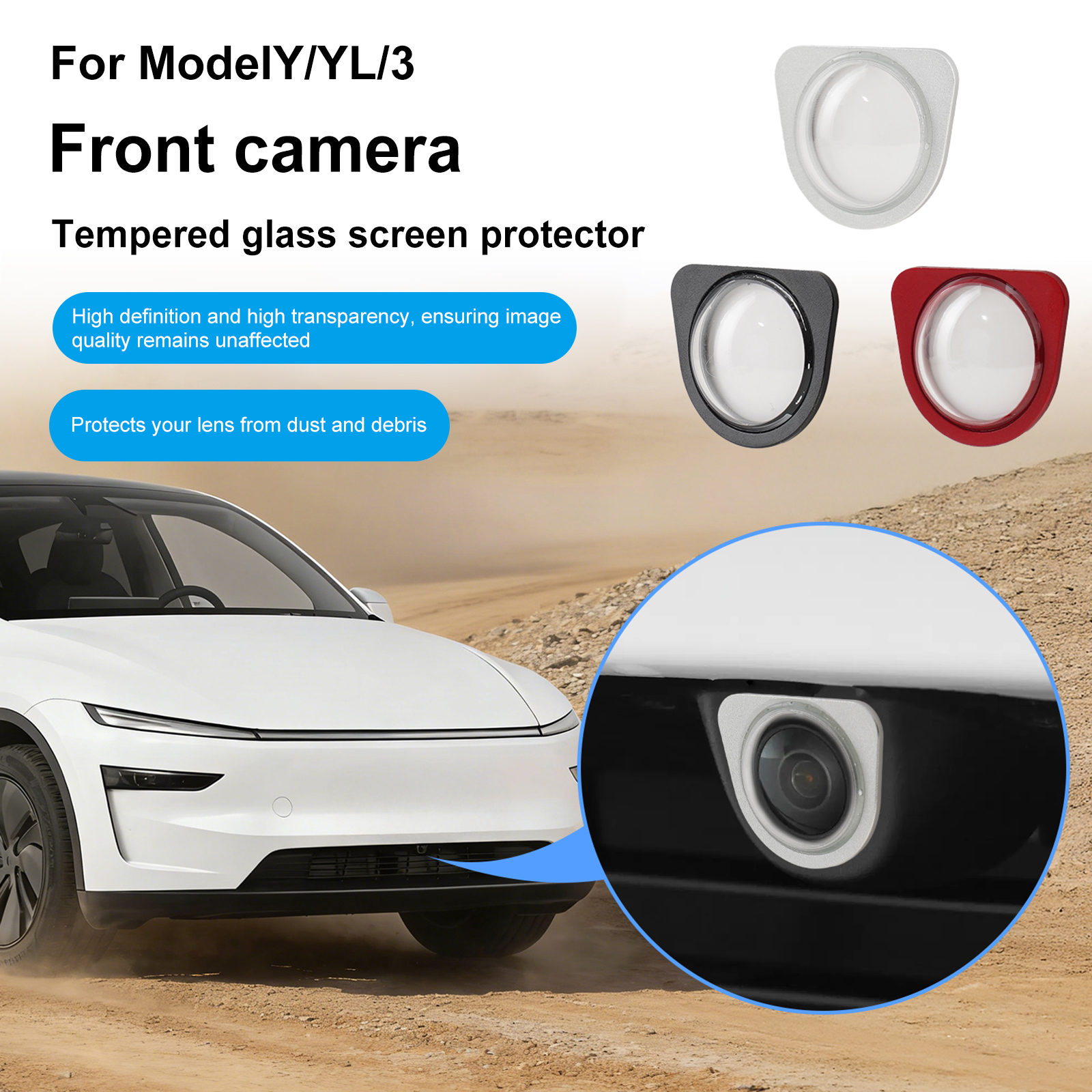 Camera Lens Protector - 2PCS/1PC Front Bumper Camera Lens Protector