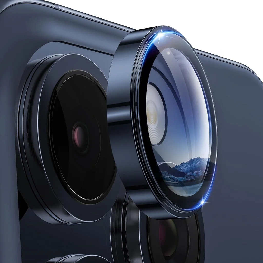 Tempered Glass Screen 9H - 3Pcs Metal Camera Lens Protector For