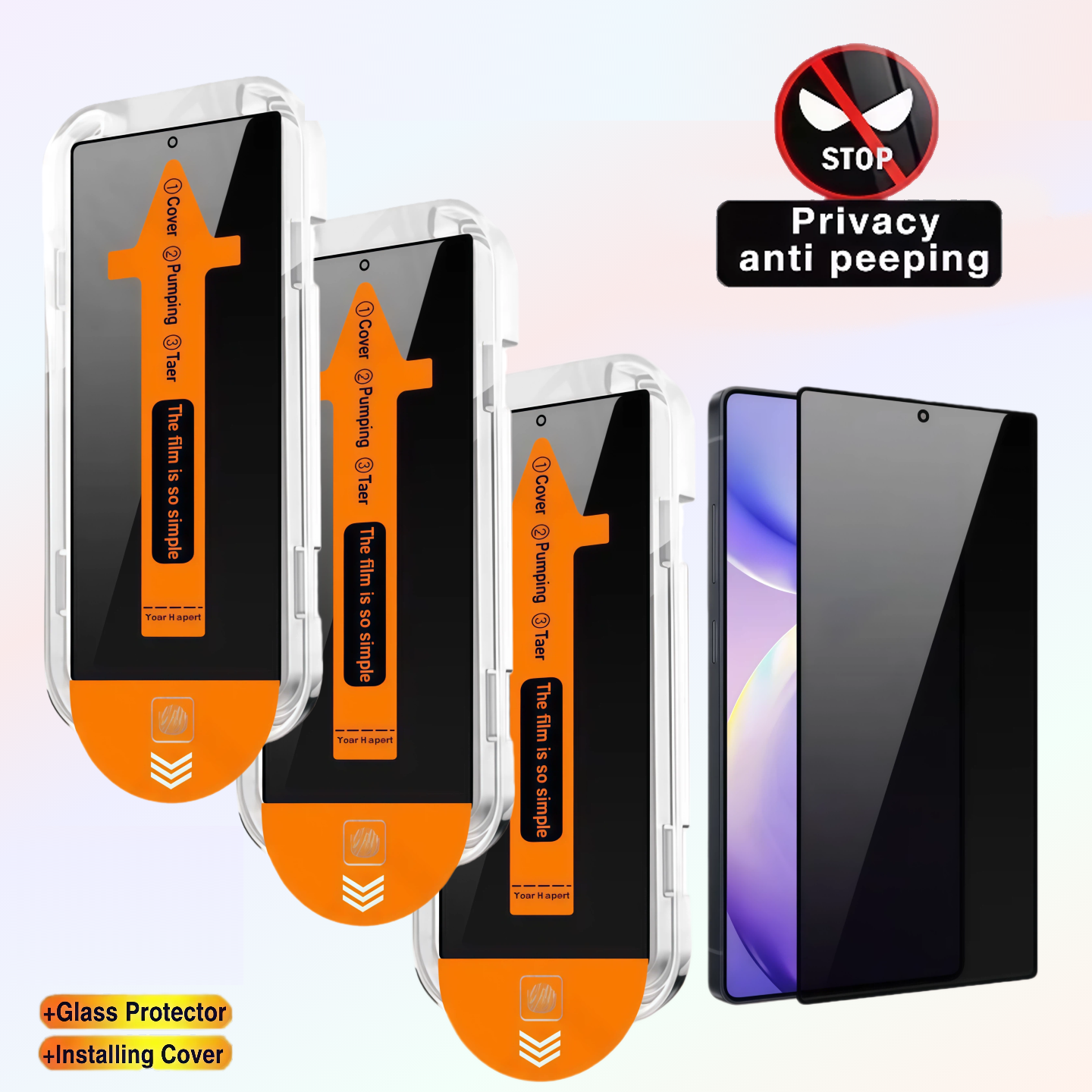 Privacy Screen Protector - Dust Free Install Privacy Anti-Peeping Tempered