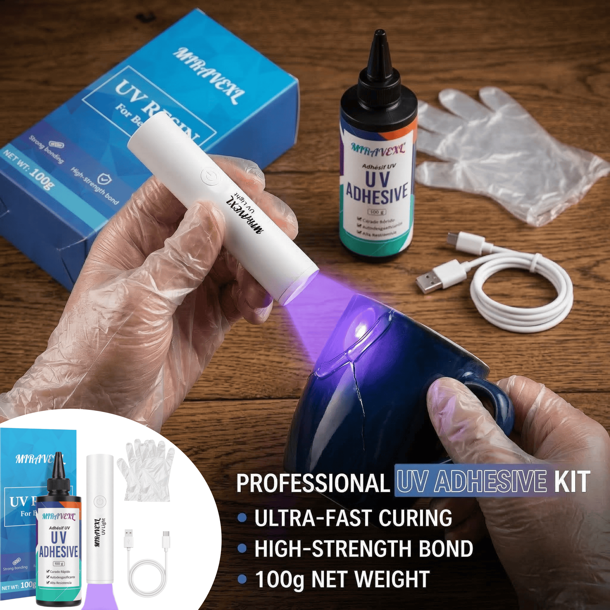 Upgraded UV Resin Kit with USB - Liquid Uv Glue Kit avaliação e preço