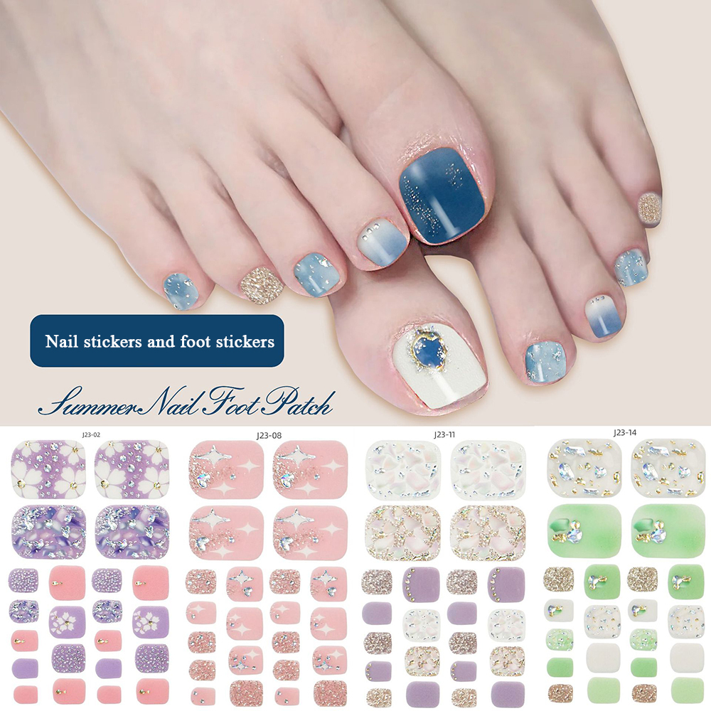 22tips/Sheet Toe Nail Stickers - Full Cover Adhesive avaliação e preço