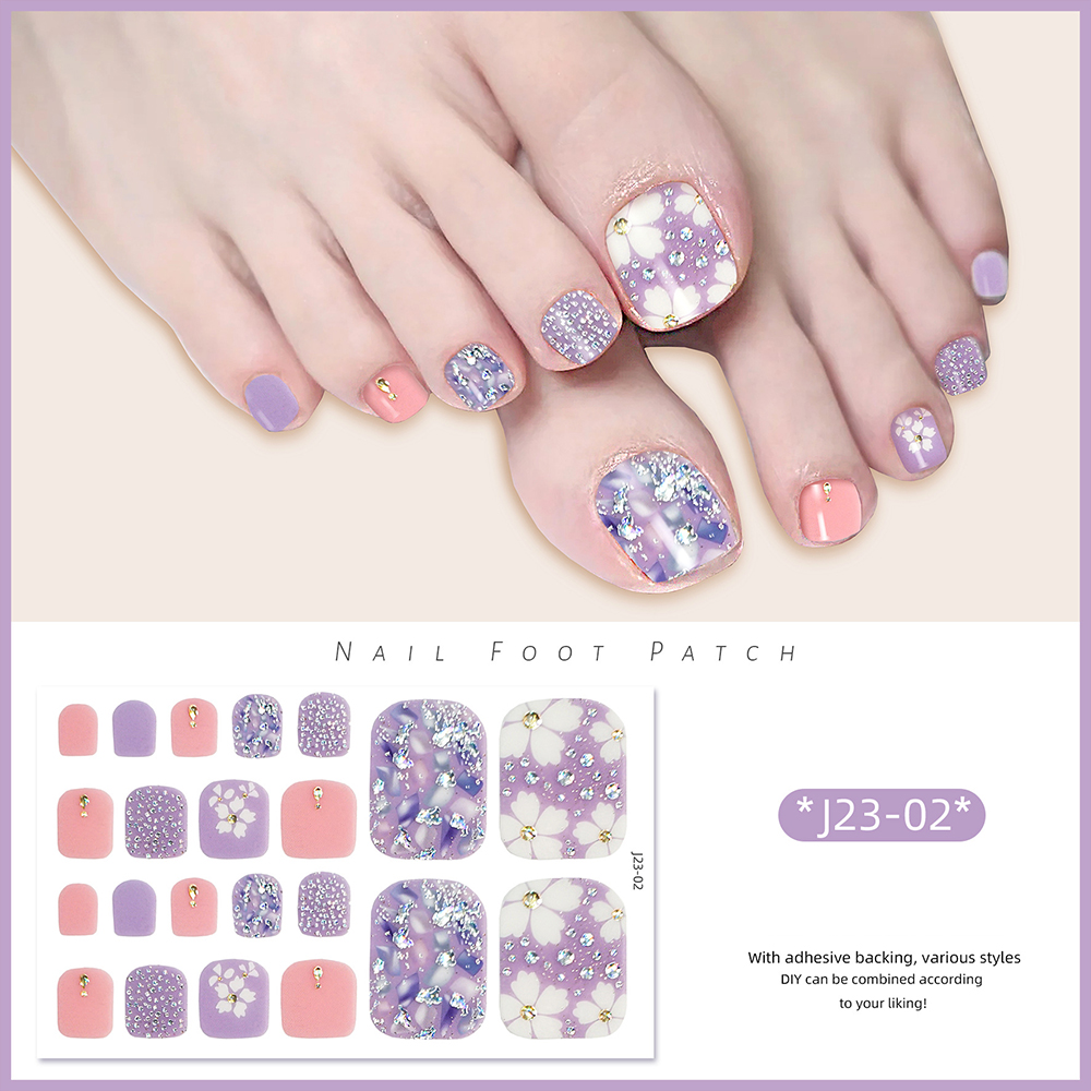 22tips/Sheet Toe Nail Stickers - Full Cover Adhesive avaliação e preço