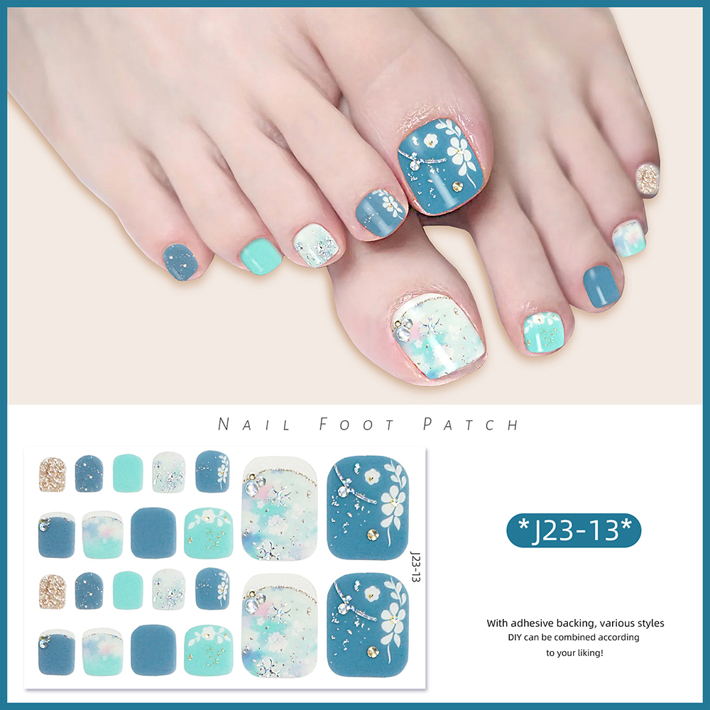 22tips/Sheet Toe Nail Stickers - Full Cover Adhesive avaliação e preço