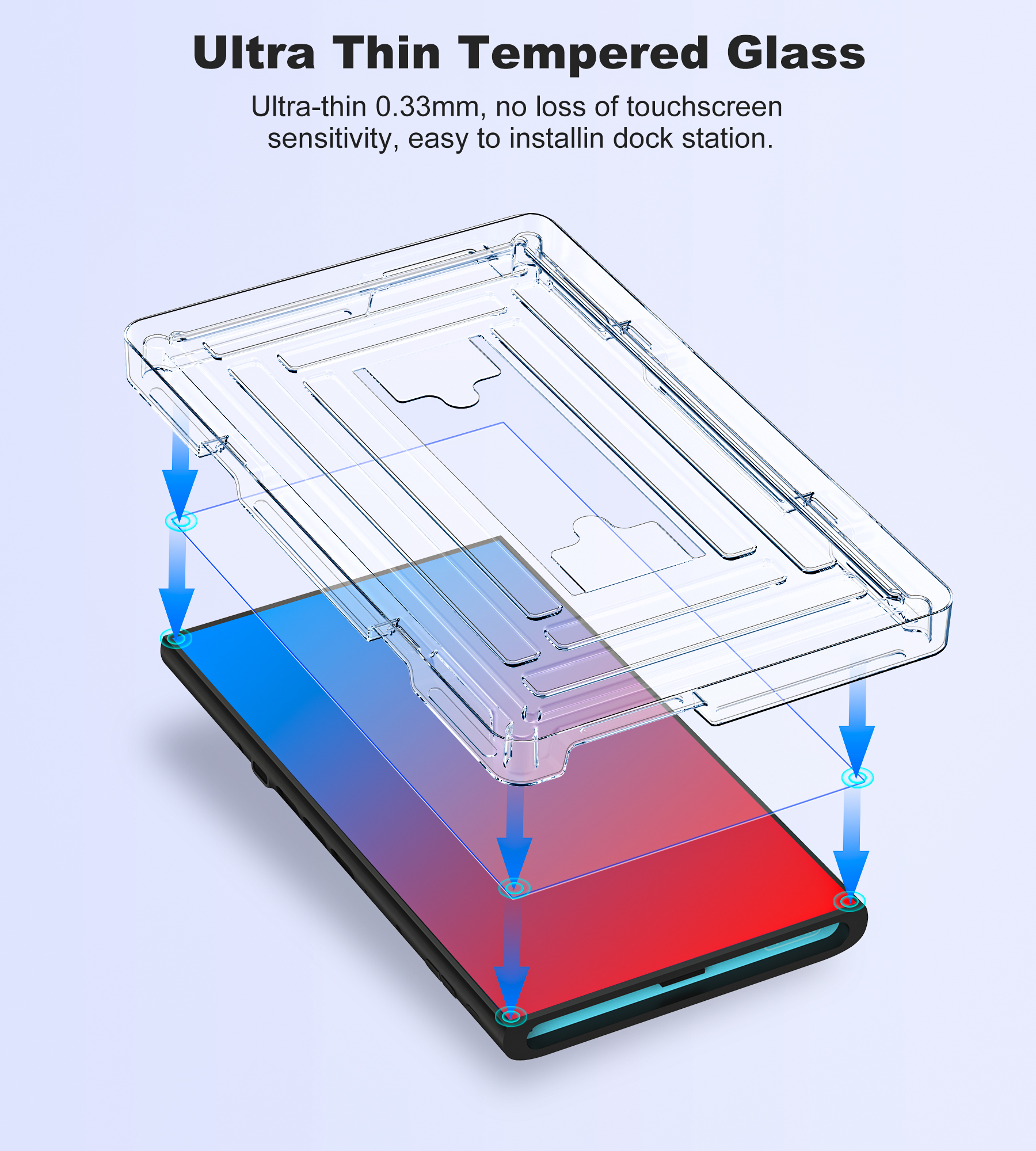 BEBONCOOL 2-Pack Tempered Glas - Screen Alignment Tool avaliação e preço