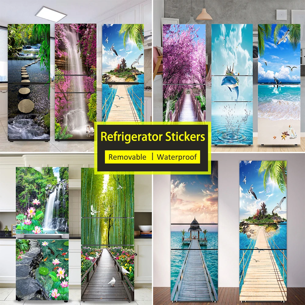 Seaside Beach Fridge Sticker F - Full Cover Adhesive avaliação e preço