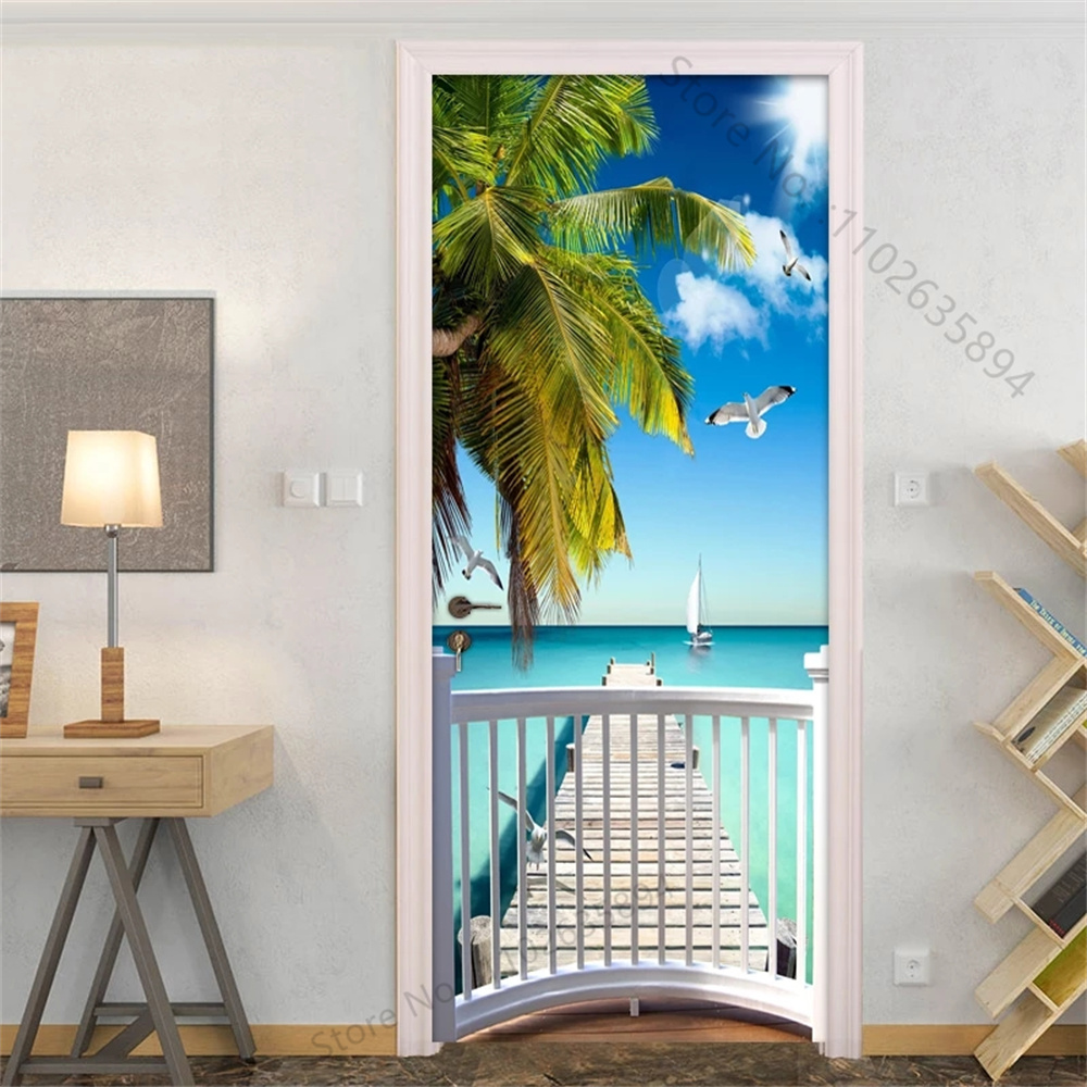 Natural Scenery Beach Waterfal - Full Cover Adhesive avaliação e preço