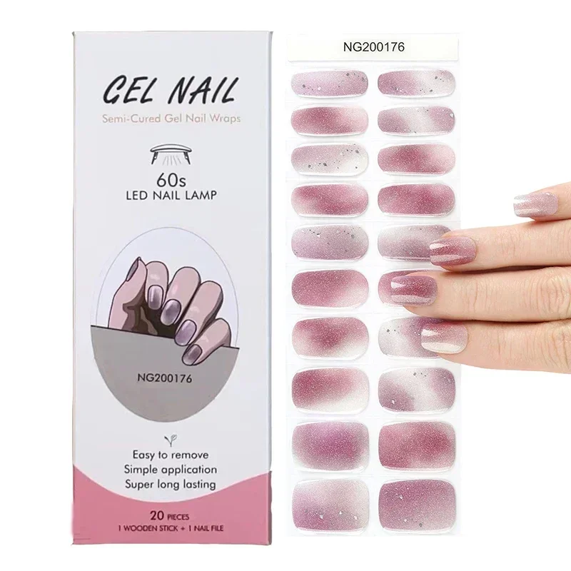 Semi-Cured Gel Nail Strips Pat - Full Cover Adhesive avaliação e preço