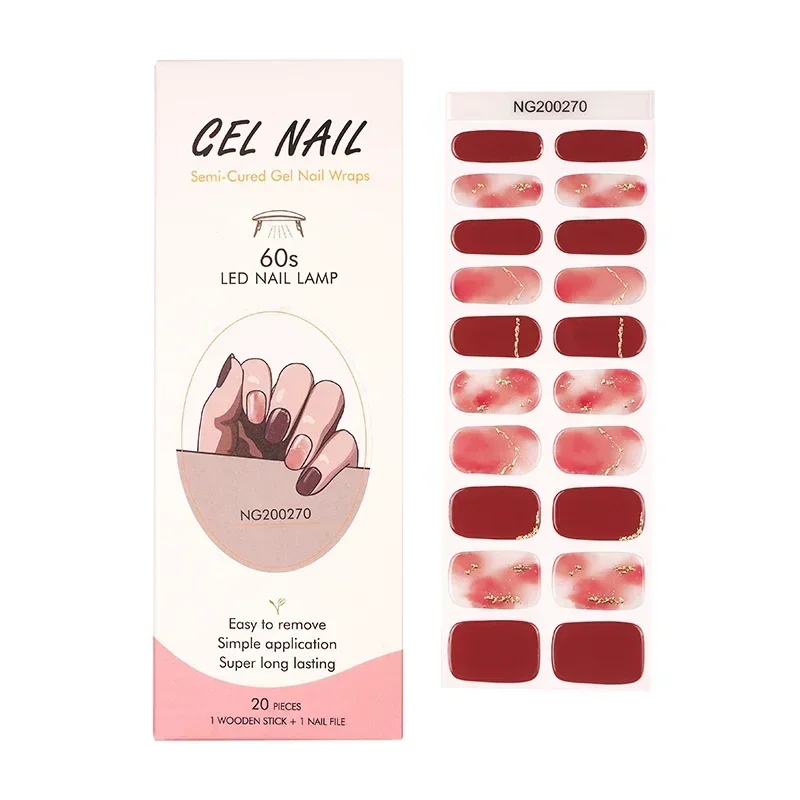 Semi-Cured Gel Nail Strips Pat - Full Cover Adhesive avaliação e preço