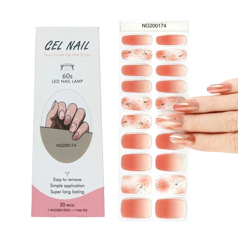 Semi-Cured Gel Nail Strips Pat - Full Cover Adhesive avaliação e preço