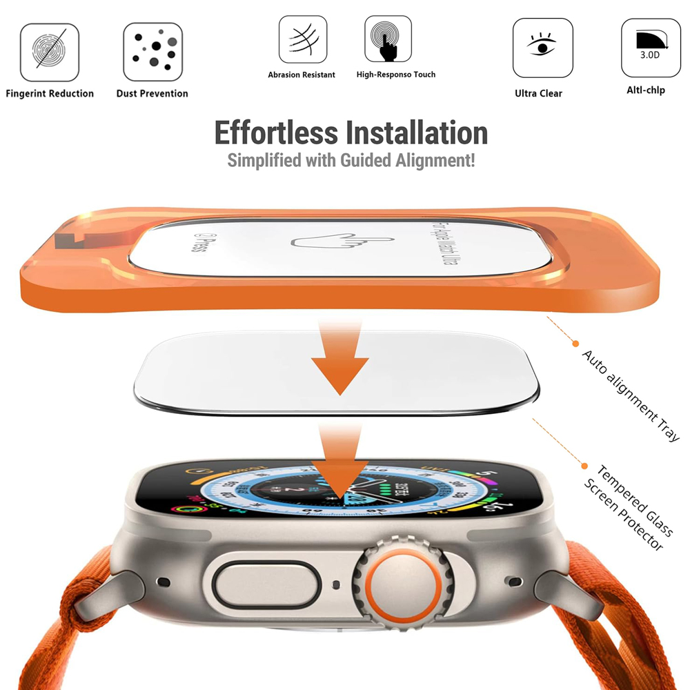 Tempered Glass For Apple Watch - Screen Alignment Tool avaliação e preço