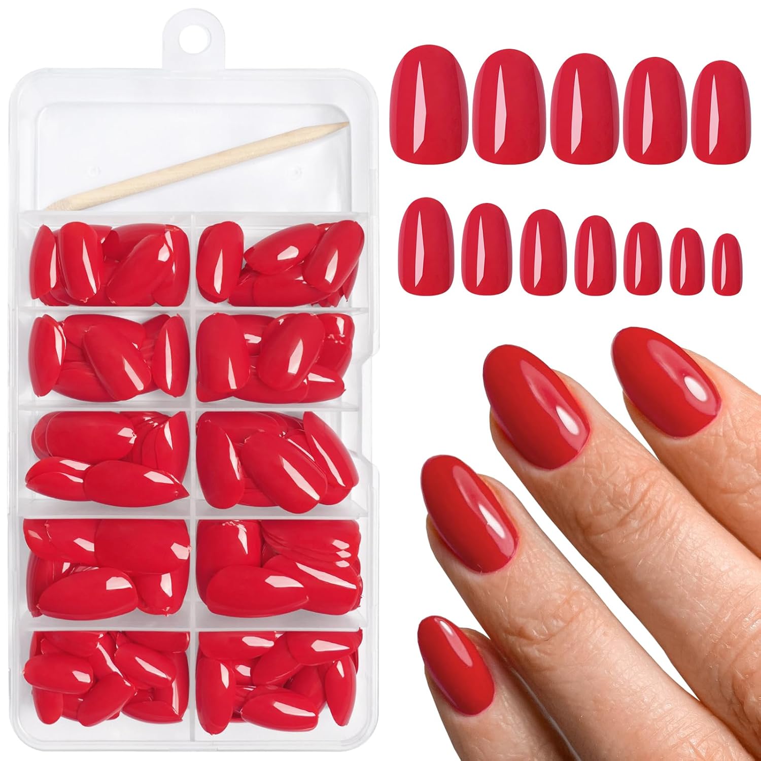 Oval Press on Nails Short Fake - Full Cover Adhesive avaliação e preço