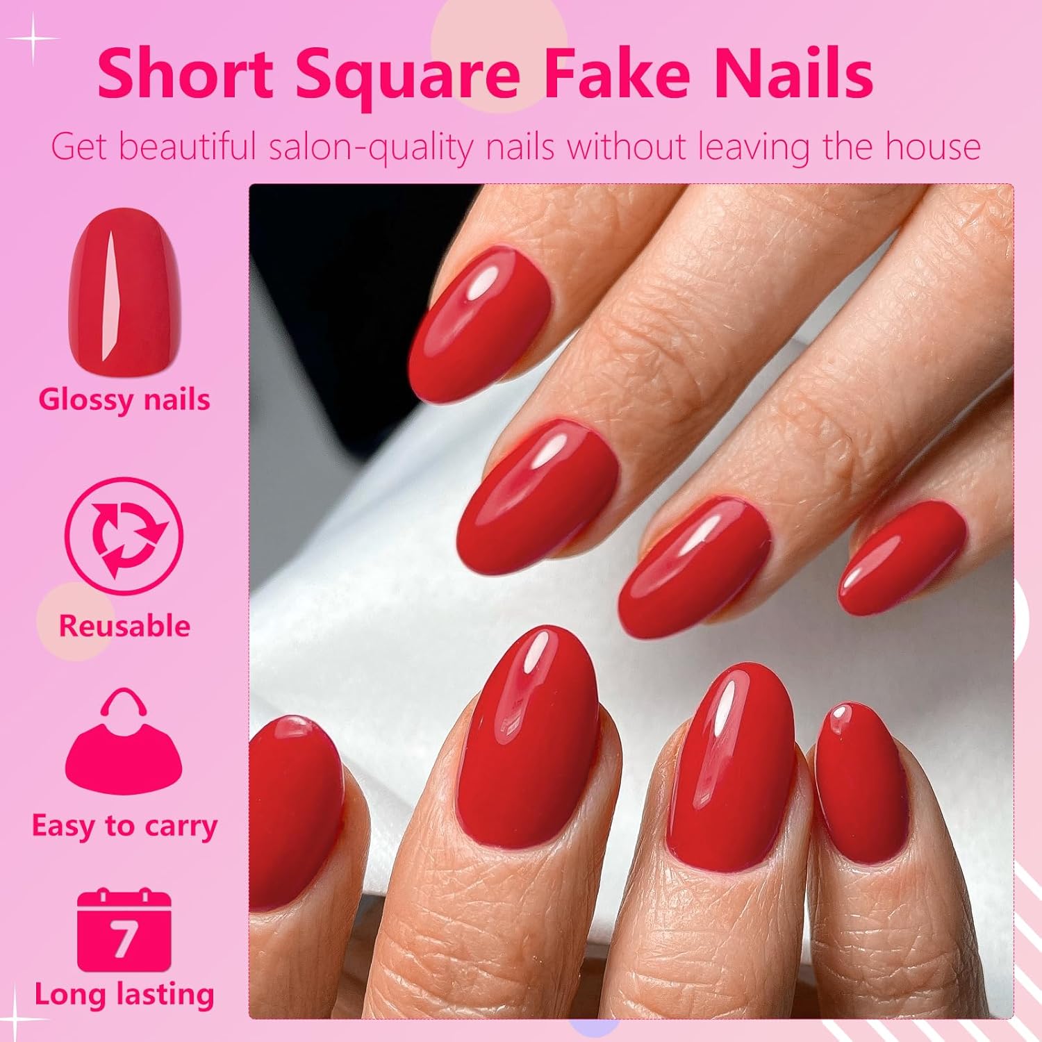 Oval Press on Nails Short Fake - Full Cover Adhesive avaliação e preço