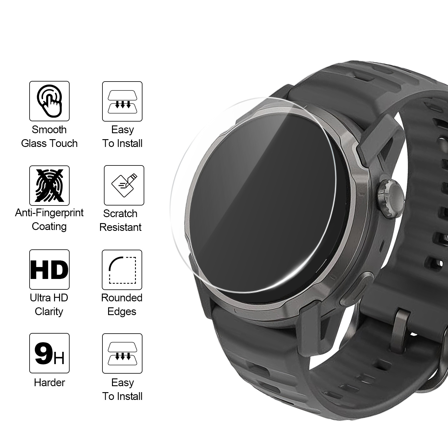 2Pcs Watch Protectors for Coro - Tempered Glass Screen 9H avaliação e preço
