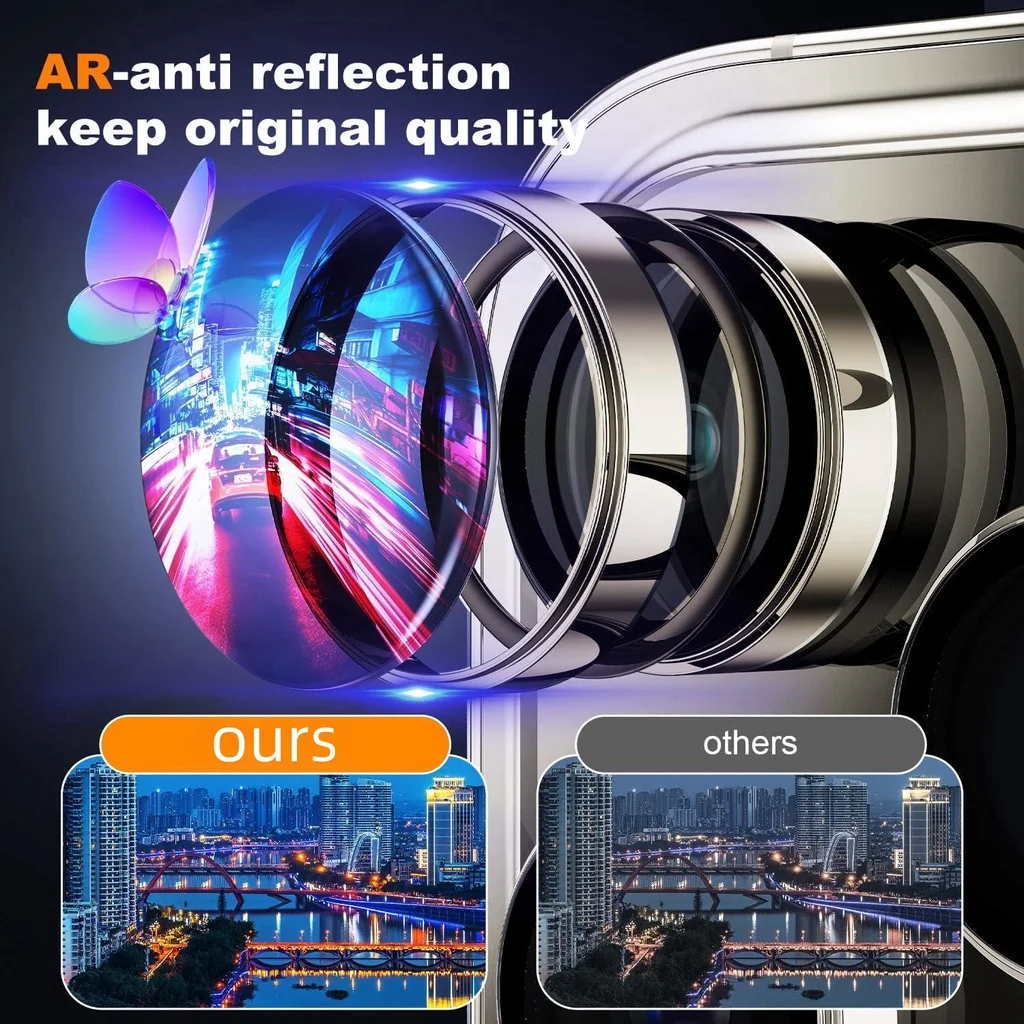 3Pcs Metal Camera Lens Protect - Tempered Glass Screen 9H avaliação e preço